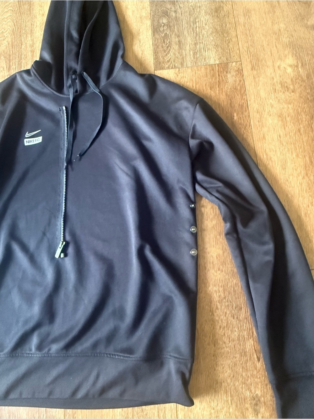 Nike Black Full-Zip Hooded Sweatshirt with Small Logo. Size S - Picture 5 of 8